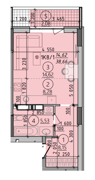 1-комнатная 38.66 м² в ЖК Киевские Зори 2 от 35 820 грн/м², г. Вышгород