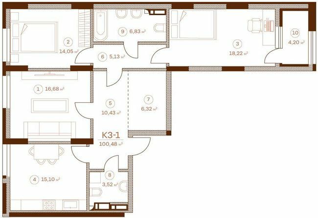 3-кімнатна 100.48 м² в ЖК Stanford від 76 200 грн/м², Київ