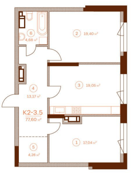 2-кімнатна 77.6 м² в ЖК Stanford від 65 950 грн/м², Київ