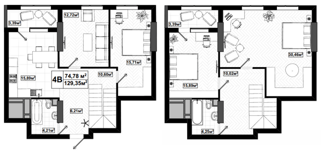 Дворівнева 129.35 м² в ЖК UNO City House від 37 500 грн/м², Київ