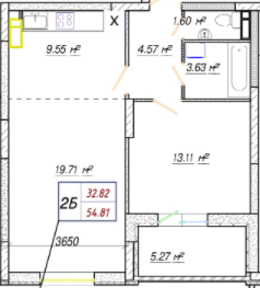 2-кімнатна 54.81 м² в ЖК Вудсторія від 21 500 грн/м², Київ