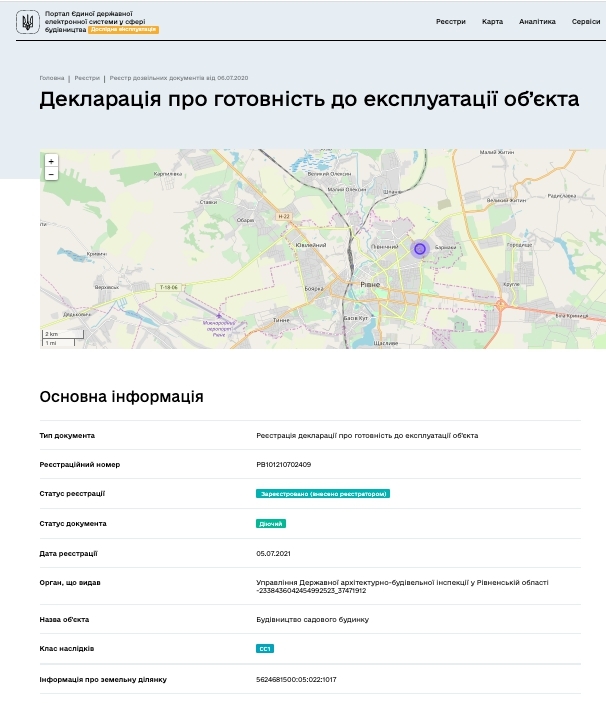 Сертификат о готовности Дом, КД Craft