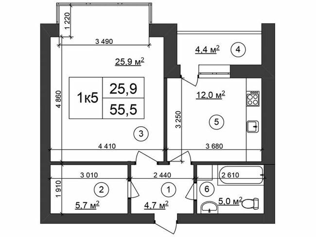 1-комнатная 55.5 м² в ЖК Сырецкий парк от 39 600 грн/м², Киев