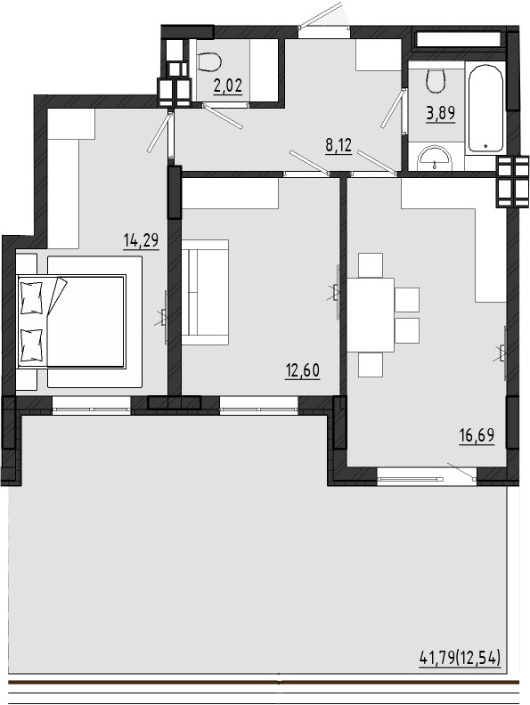 2-кімнатна 70.15 м² в ЖК Сади Рів`єри від 49 982 грн/м², с. Фонтанка
