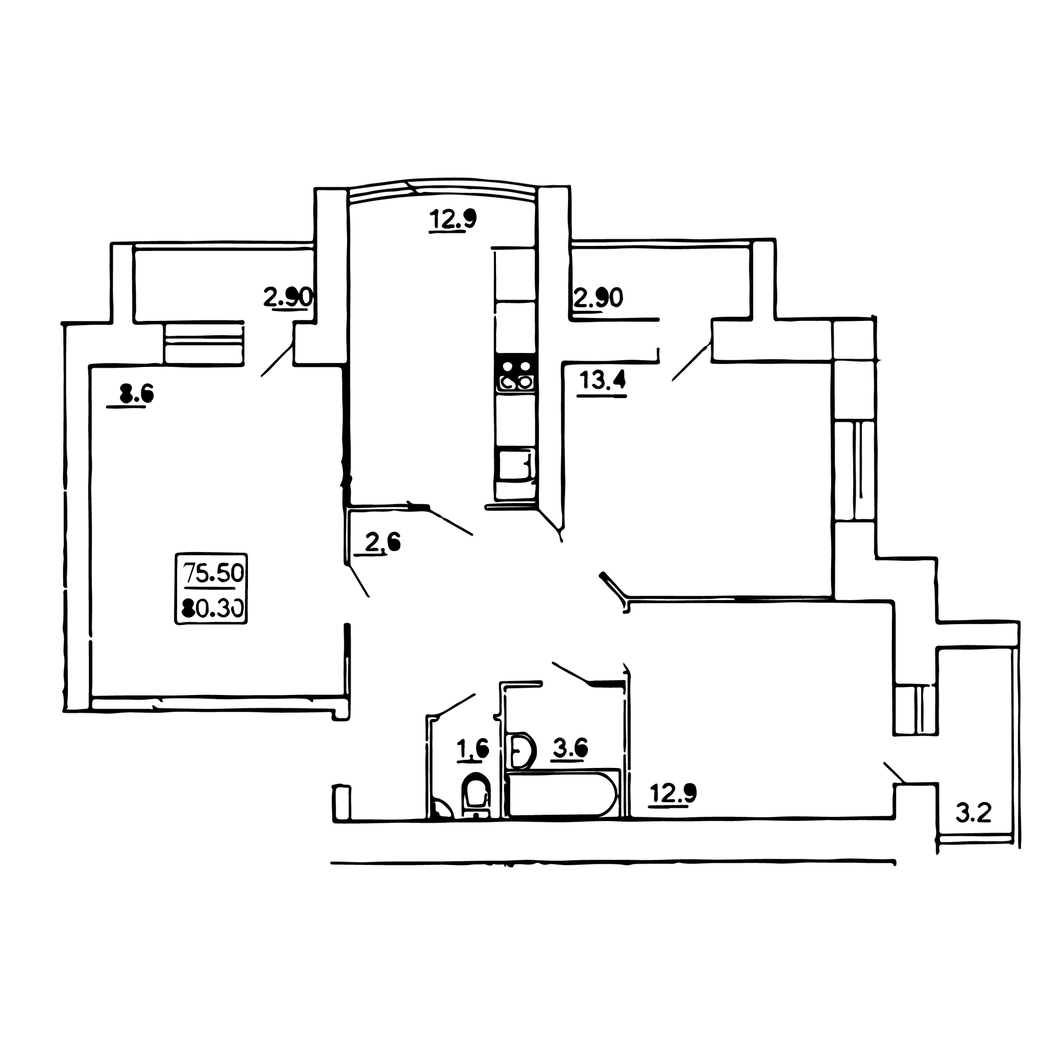3-комнатная 80 м² в ЖК на вул. Пирогова от 19 300 грн/м², Тернополь