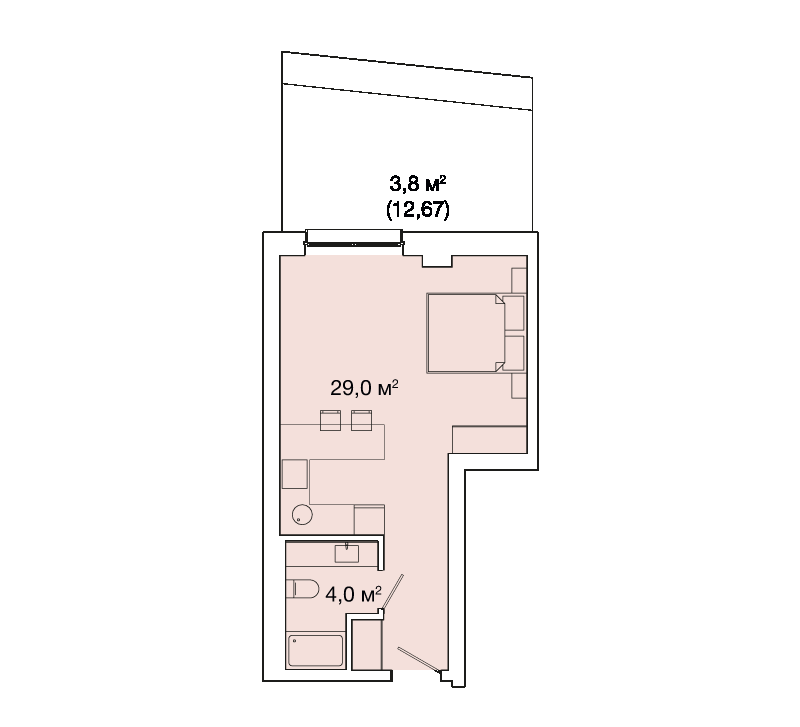 1-кімнатна 43.47 м² в ЖК Smart House від 88 000 грн/м², Львів