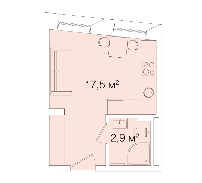 1-кімнатна 20.66 м² в ЖК Smart House від 78 000 грн/м², Львів