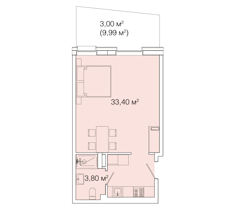 1-кімнатна 40.2 м² в ЖК Smart House від 90 000 грн/м², Львів