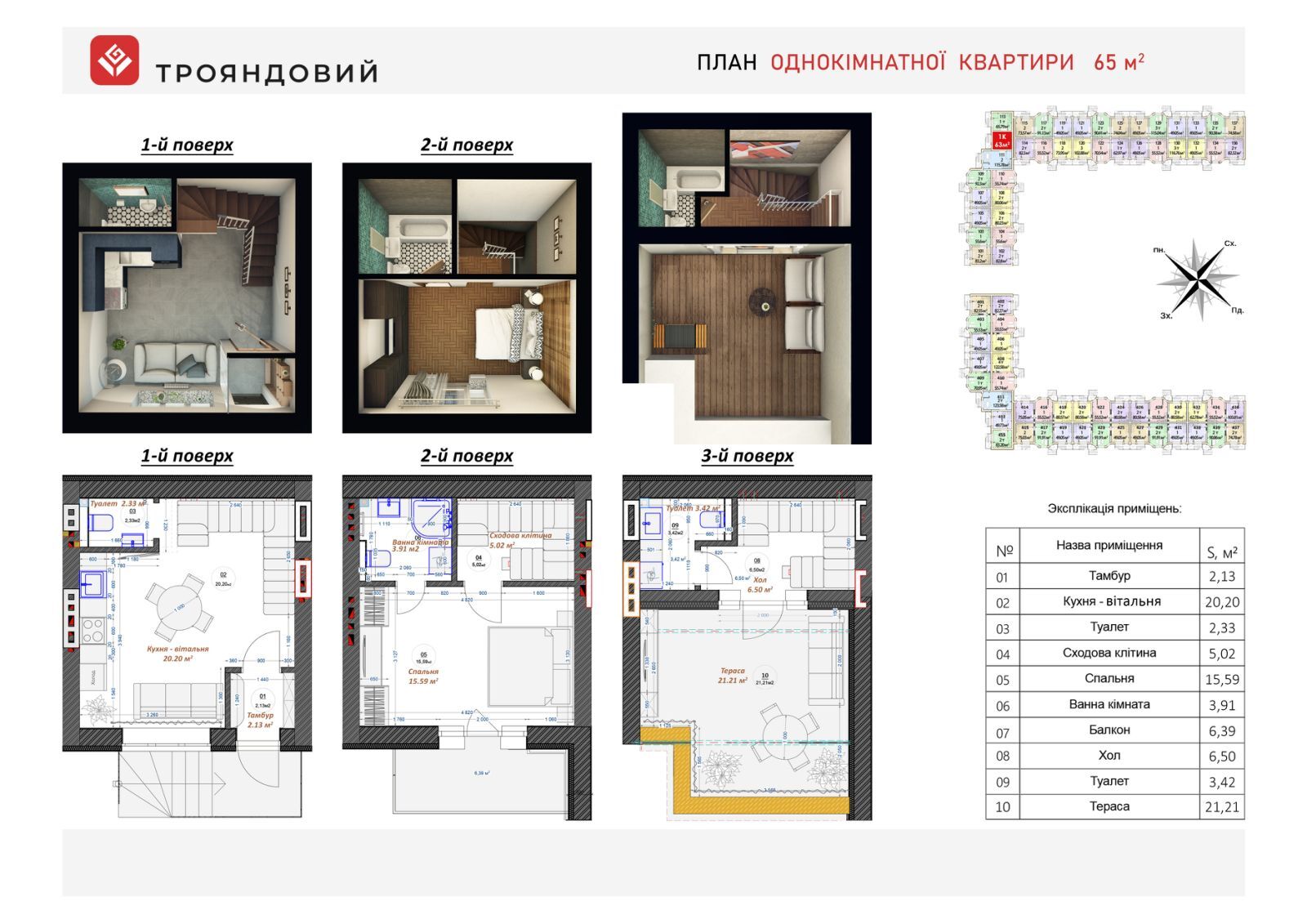 Дворівнева 66 м² в ЖК Трояндовий від 30 000 грн/м², м. Бровари