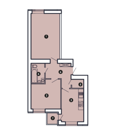 2-кімнатна 57.44 м² в ЖК Comfort City від 37 000 грн/м², Запоріжжя