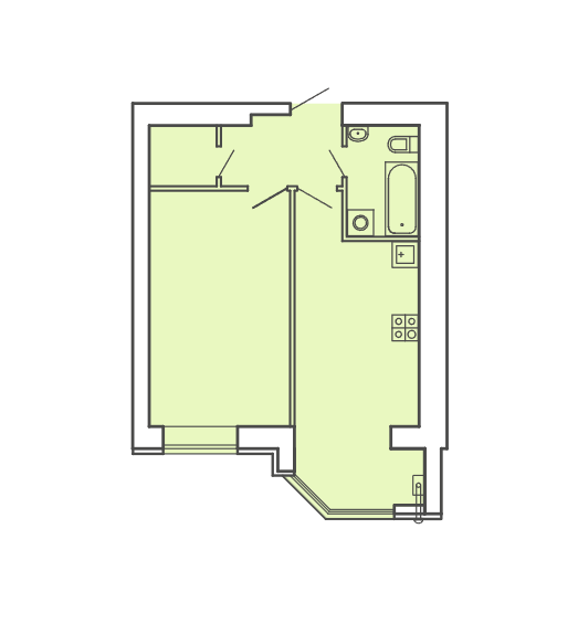 1-кімнатна 45.74 м² в ЖК Kvartal від 37 000 грн/м², Запоріжжя