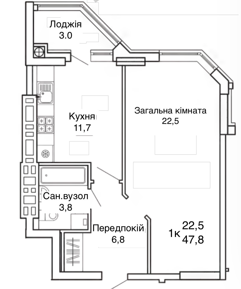 1-кімнатна 47 м² в ЖК Святопетрівський від 30 723 грн/м², с. Святопетрівське
