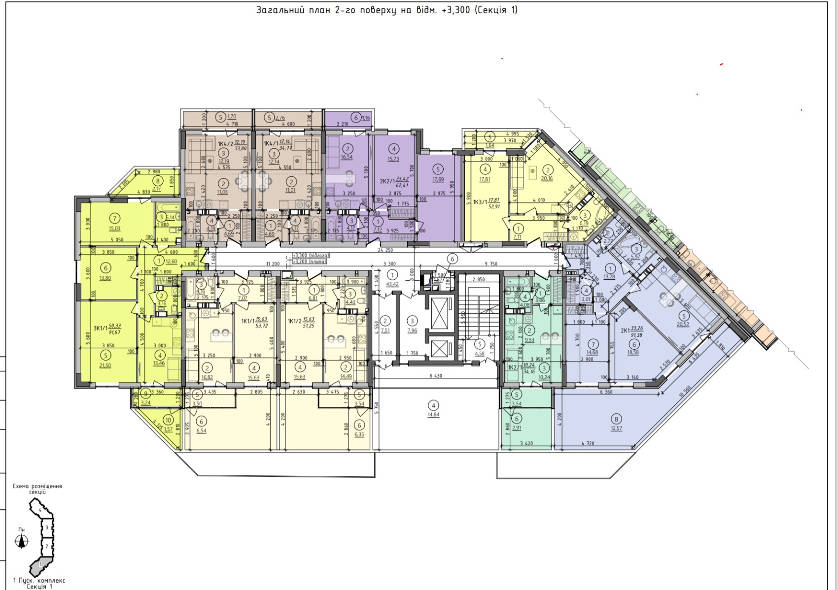 3-комнатная 90.1 м² в ЖК Киевские Зори 2 от 35 820 грн/м², г. Вышгород