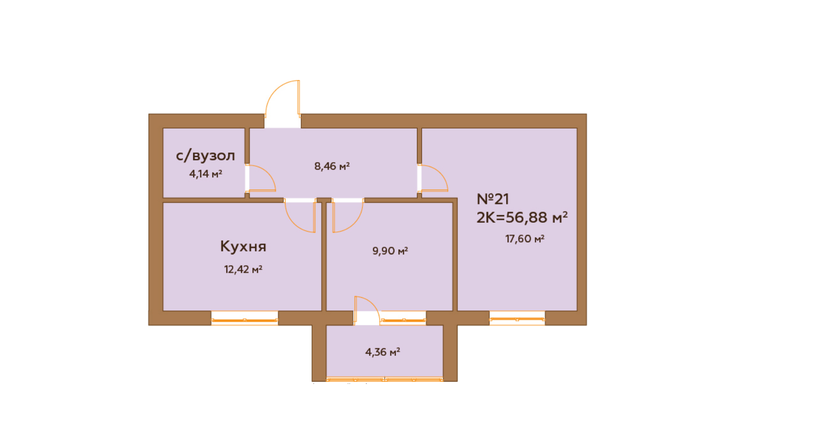 2-кімнатна 56.88 м² в ЖК Гранд Віллас від 23 880 грн/м², смт Ворзель