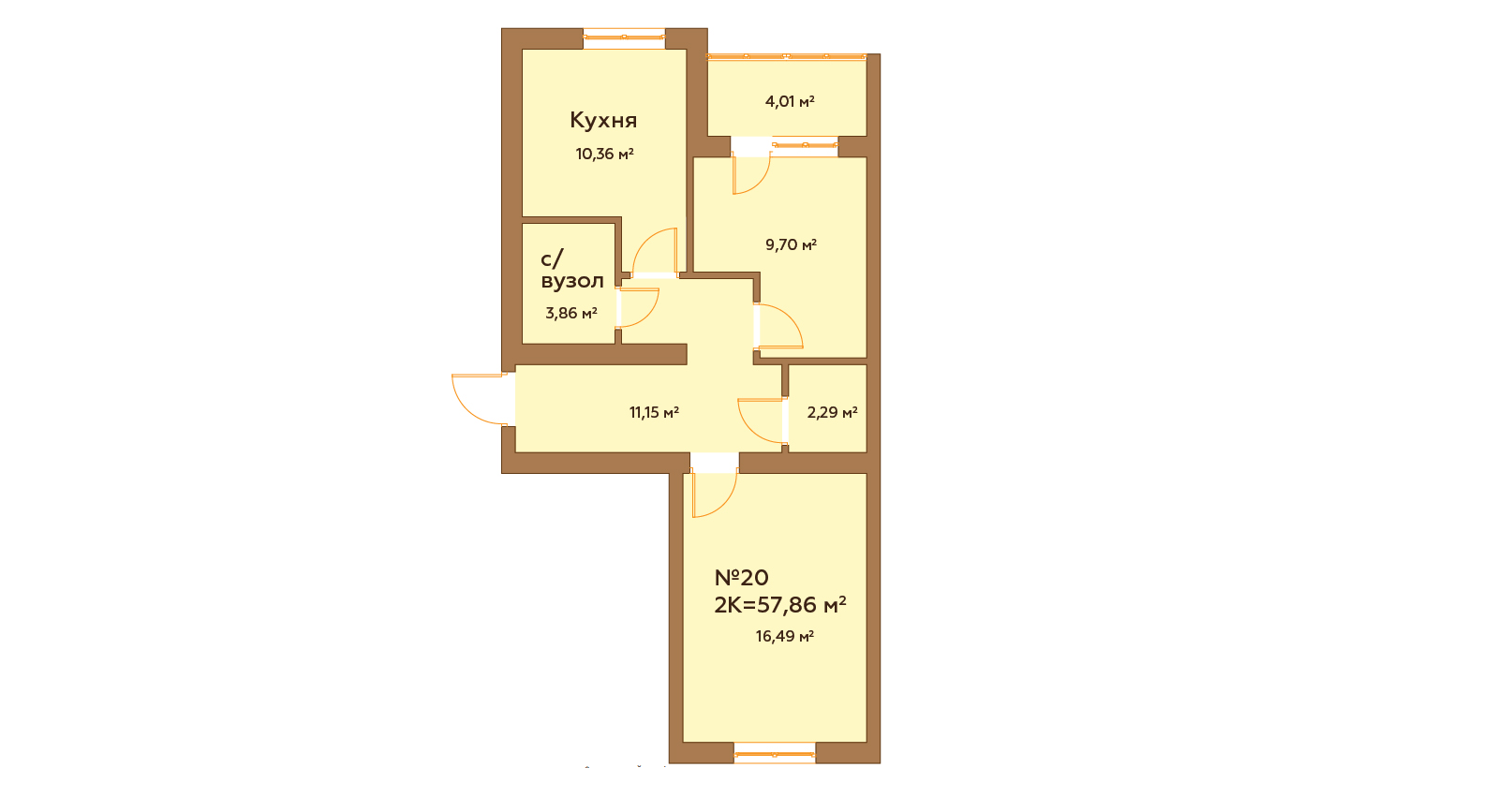 2-кімнатна 57.86 м² в ЖК Гранд Віллас від 23 880 грн/м², смт Ворзель