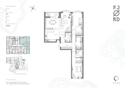 3-кімнатна 128.4 м² в ЖК Fjord від 66 493 грн/м², Київ