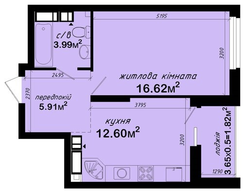 1-кімнатна 41.4 м² в ЖК Авеню 42 від 47 530 грн/м², Київ