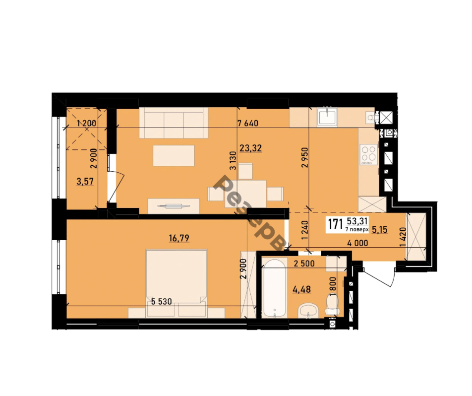 1-комнатная 53.31 м² в ЖК Весняний от 37 810 грн/м², г. Винники