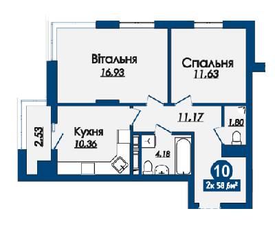 Двухкомнатные в ЖК Kaiser Comfort