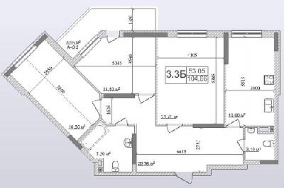 3-кімнатна 104.66 м² в ЖК Островського, 40 від забудовника, Київ