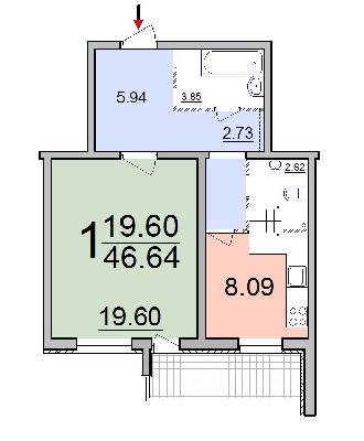 1-кімнатна 46.64 м² в ЖК на вул. Березова (Кірова), 28 від забудовника, м. Бровари