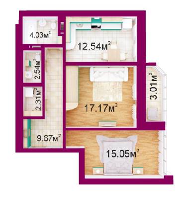2-кімнатна 66.3 м² в ЖБ Панорамний від 14 500 грн/м², м. Ірпінь