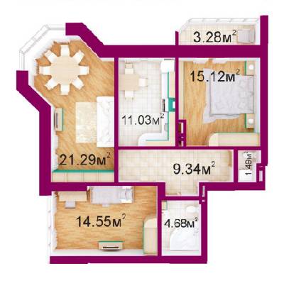 3-кімнатна 81.1 м² в ЖБ Панорамний від забудовника, м. Ірпінь