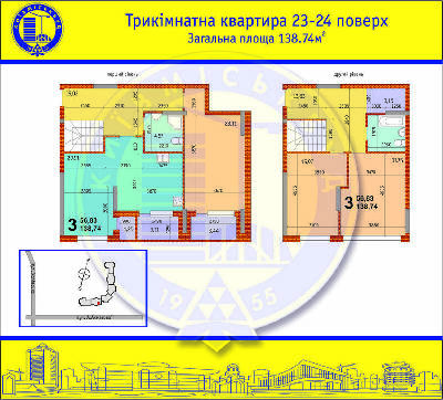 3-комнатная 138.74 м² в ЖК на ул. Ахматовой, 30 (стройпл. 7, Позняки-2) от застройщика, Киев
