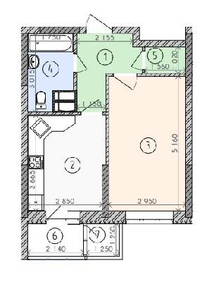 1-кімнатна 38.9 м² в ЖК Вишиванка від забудовника, Київ
