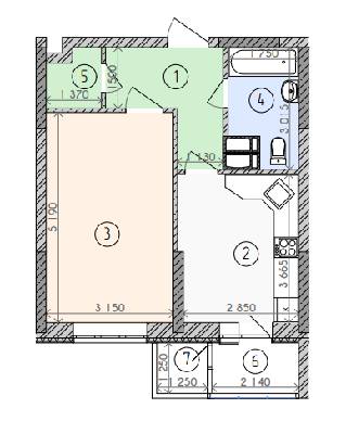 1-кімнатна 40.65 м² в ЖК Вишиванка від забудовника, Київ