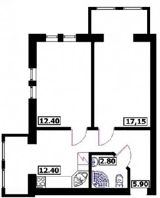 2-комнатная 50.65 м² в ЖК на ул. Шевченко, 22Б от застройщика, г. Буча