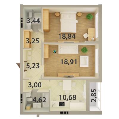 2-кімнатна 70.82 м² в ЖК Ювілейний від забудовника, Київ