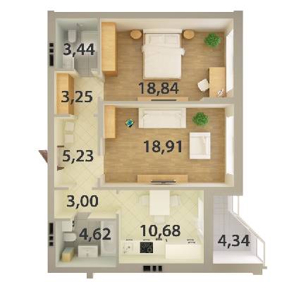 2-кімнатна 72.31 м² в ЖК Ювілейний від забудовника, Київ