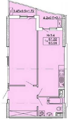 1-кімнатна 65.04 м² в ЖК Корфу від 33 950 грн/м², Одеса