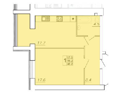 1-кімнатна 48.2 м² в ЖК на вул. Володимира Великого, 9А від 11 500 грн/м², Тернопіль