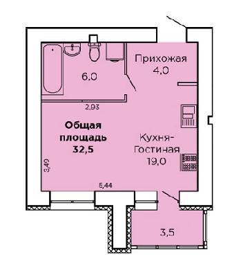 1-кімнатна 32.5 м² в ЖК Дім на Лазурній від 13 270 грн/м², Миколаїв