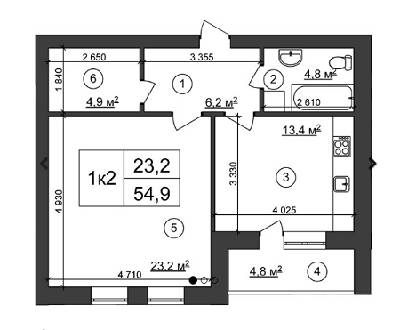 1-комнатная 54.9 м² в ЖК Сырецкий парк от 24 647 грн/м², Киев
