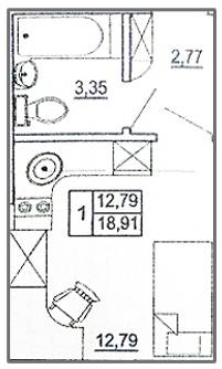 1-кімнатна 18.91 м² в ЖК Парковий квартал від 8 700 грн/м², Харків