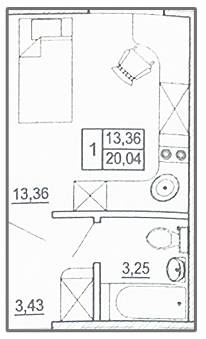 1-кімнатна 20.04 м² в ЖК Парковий квартал від 8 700 грн/м², Харків