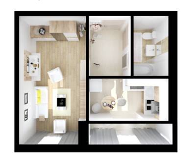 1-кімнатна 33.72 м² в ЖК SkyCity від забудовника, м. Бориспіль