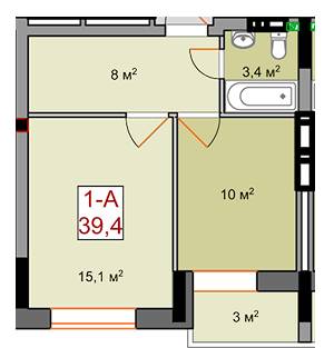 1-кімнатна 39.4 м² в ЖК Борисо-Глібський від 18 650 грн/м², м. Вишгород