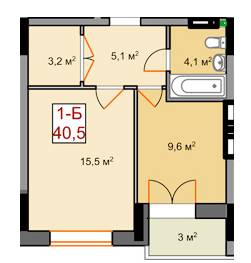 1-кімнатна 40.5 м² в ЖК Борисо-Глібський від 18 650 грн/м², м. Вишгород