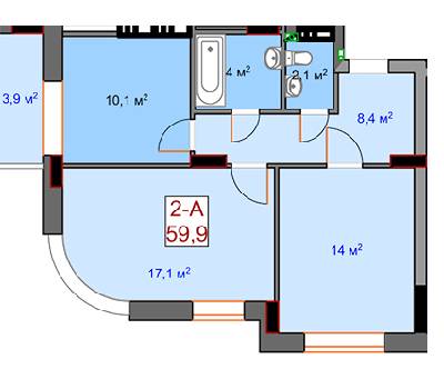 2-кімнатна 59.9 м² в ЖК Борисо-Глібський від 17 650 грн/м², м. Вишгород