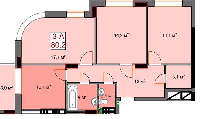3-кімнатна 80.2 м² в ЖК Борисо-Глібський від 17 650 грн/м², м. Вишгород