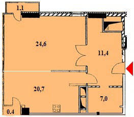 1-комнатная 65.2 м² в ЖК Артемида от застройщика, Киев