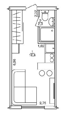 1-кімнатна 18.6 м² в ЖК Воробйови гори від 31 700 грн/м², Харків