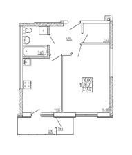 1-комнатная 41.54 м² в ЖК Радужный от 12 250 грн/м², Харьков