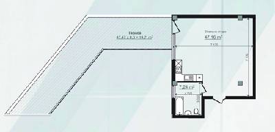 1-кімнатна 69.1 м² в КБ HillSide від забудовника, Київ