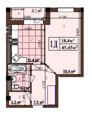1-кімнатна 45.45 м² в ЖК Concept Hall 2 від забудовника, Київ