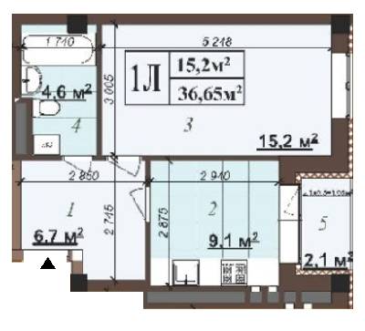 1-кімнатна 36.65 м² в ЖК Concept Hall 2 від забудовника, Київ